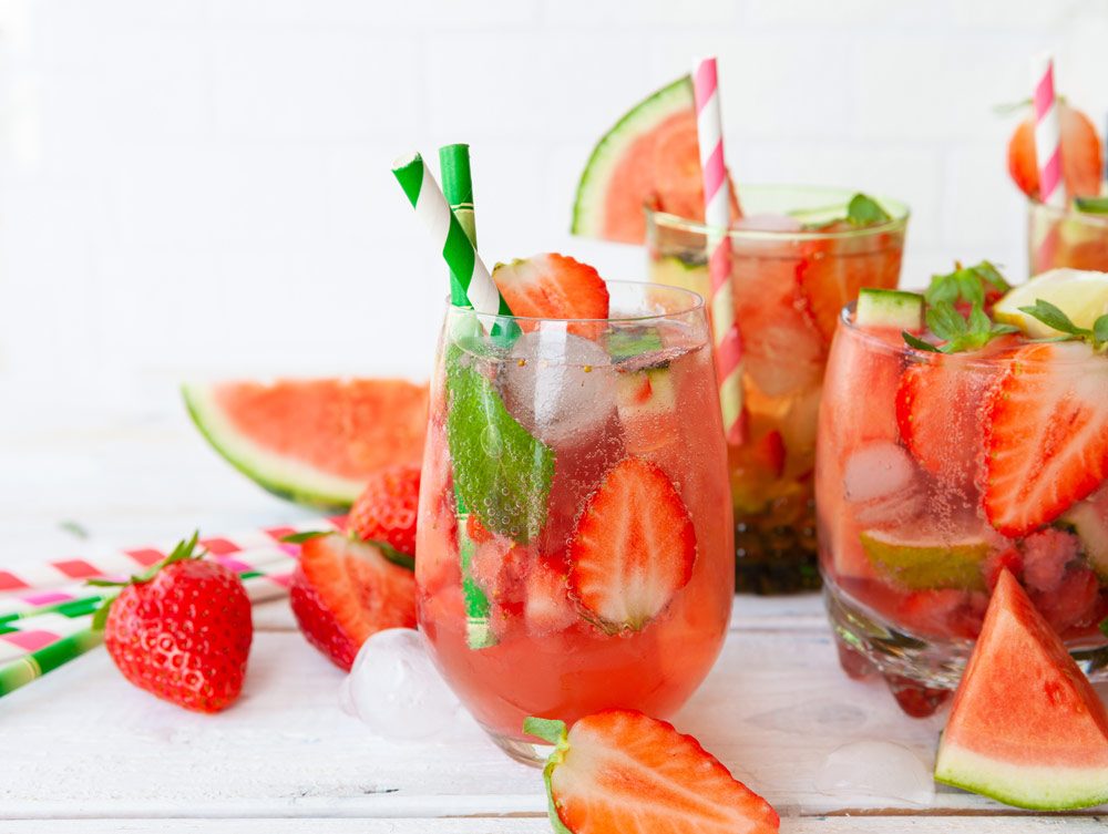 Erdbeer-Wassermelonen-Limonade