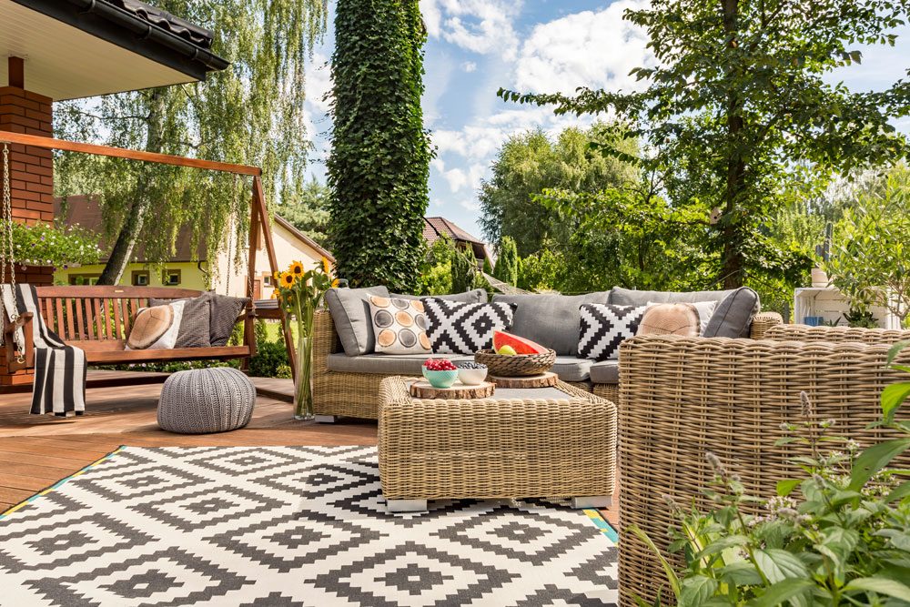 Outdoor-Teppich aus wetterfestem Material