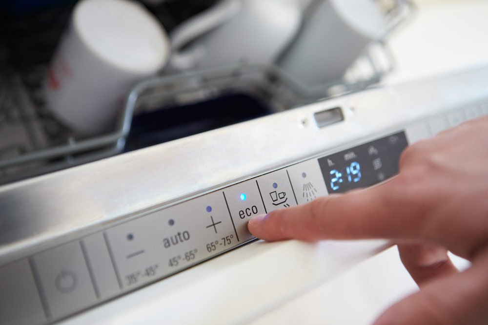 Eco-Programm der Spülmaschine starten Spülmaschine mit Eco-Programm