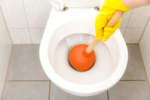 Der Pömpel leistet gute Dienste bei einer verstopften Toilette.